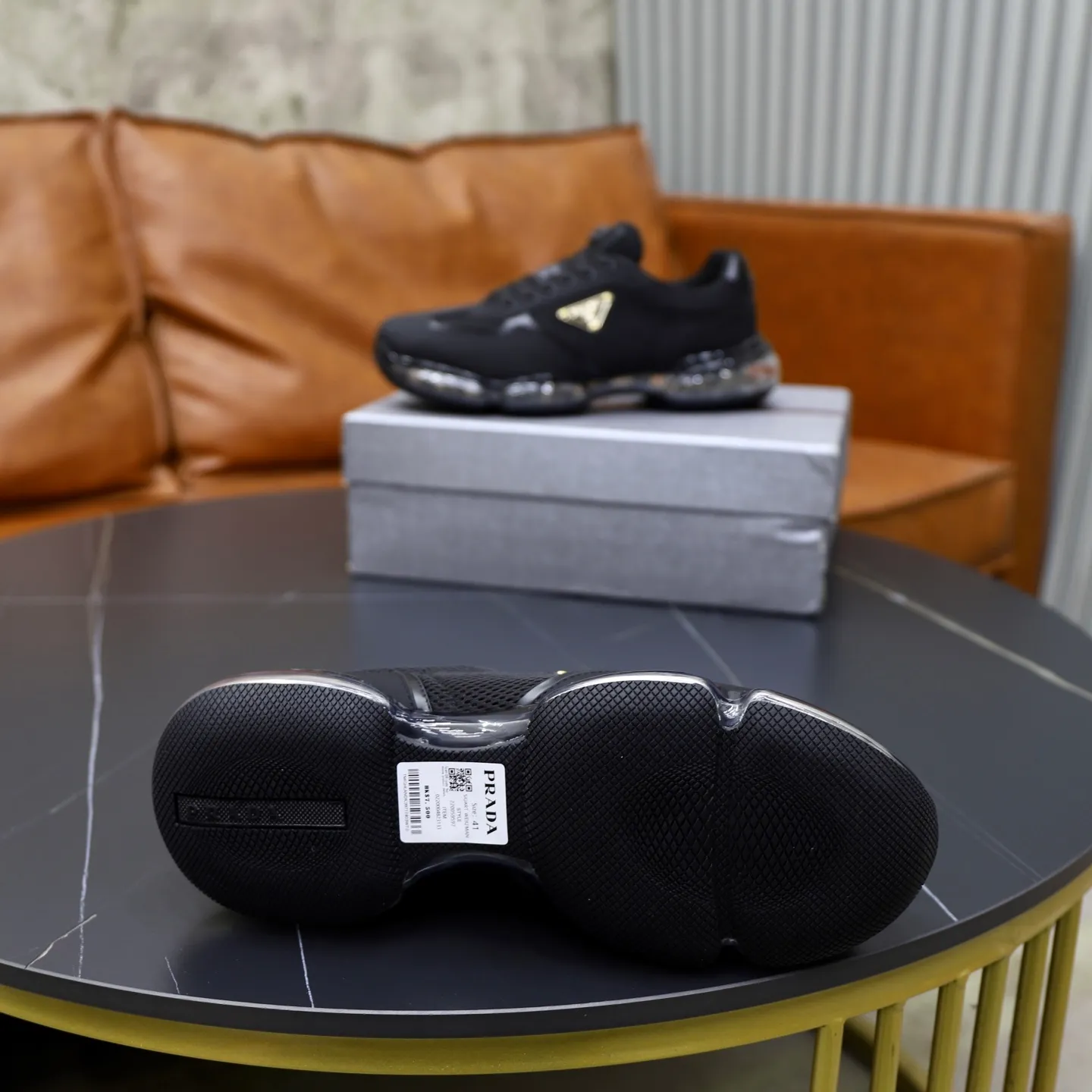 Men's shoes 💰660💰PRADA] Men's shoes are popular in the counter, high-quality shipments ✔️Official website synchronization, original imported cowhide with comfortable mesh surface + cowhide lining, 1⃣️:1⃣️reproduction, original factory air-cushioned original sole, 38-45